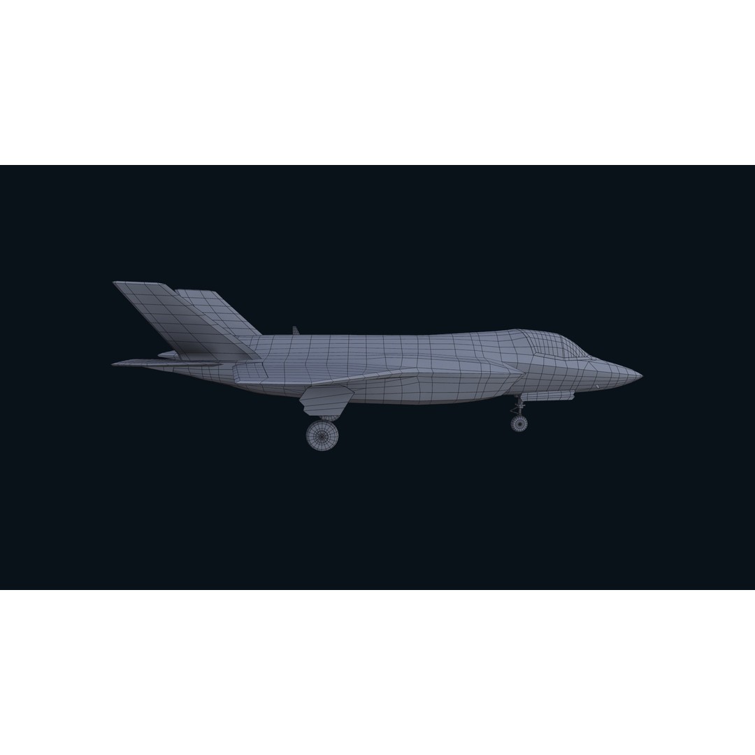 F-35 Lightning II 3D Model – Low Poly Game-Ready Aircraft, FBX - View 20