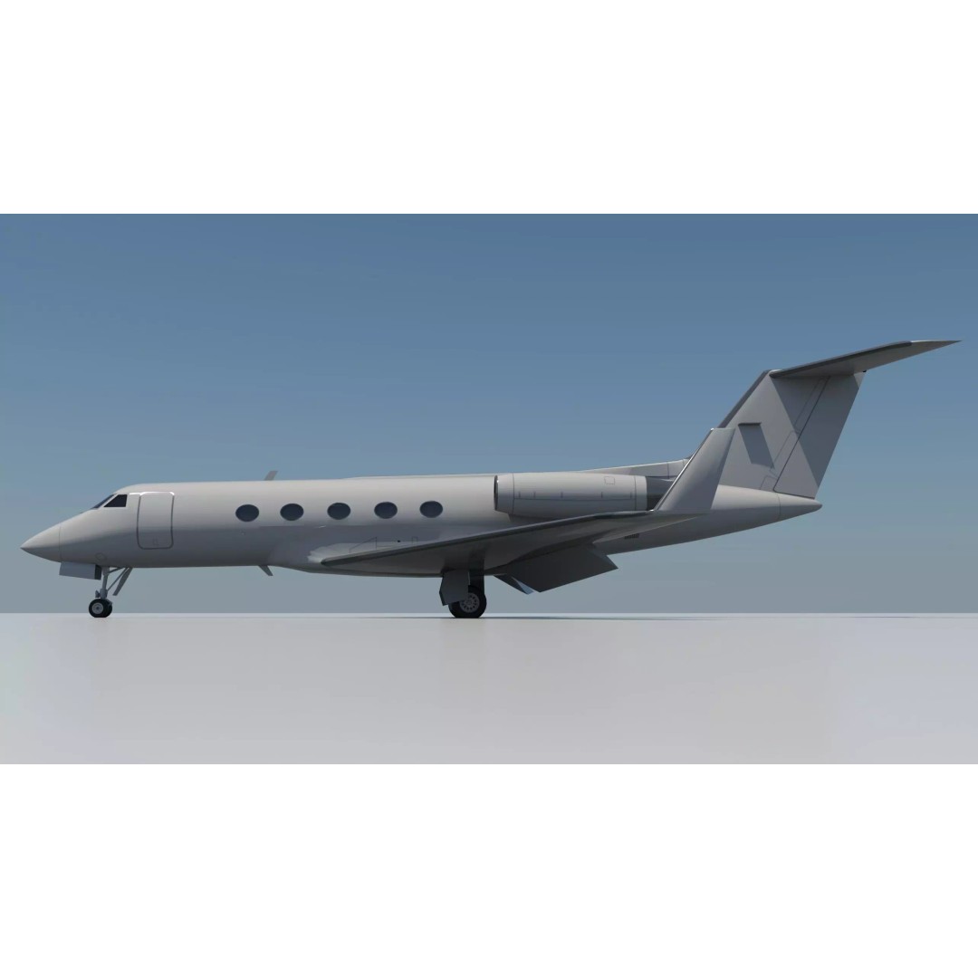 G-III Vintage Jet 3D Model – Low Poly Aircraft Asset, FBX - View 10