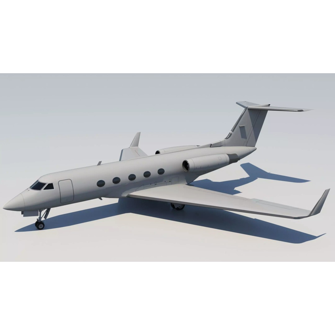 G-III Vintage Jet 3D Model – Low Poly Aircraft Asset, FBX - View 2
