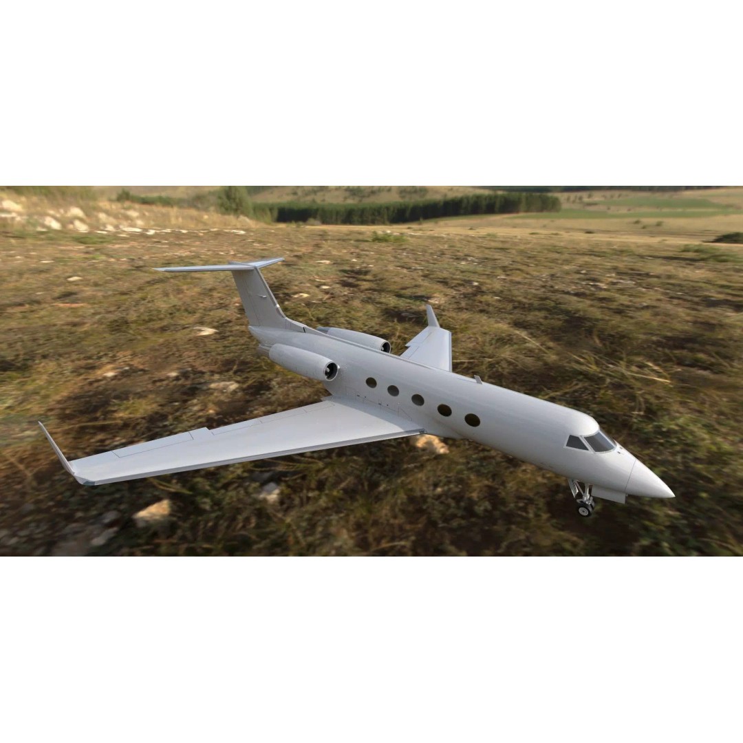 G-III Vintage Jet 3D Model – Low Poly Aircraft Asset, FBX - View 25