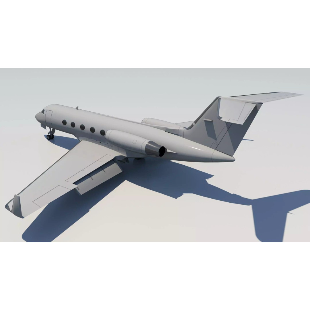 G-III Vintage Jet 3D Model – Low Poly Aircraft Asset, FBX - View 3