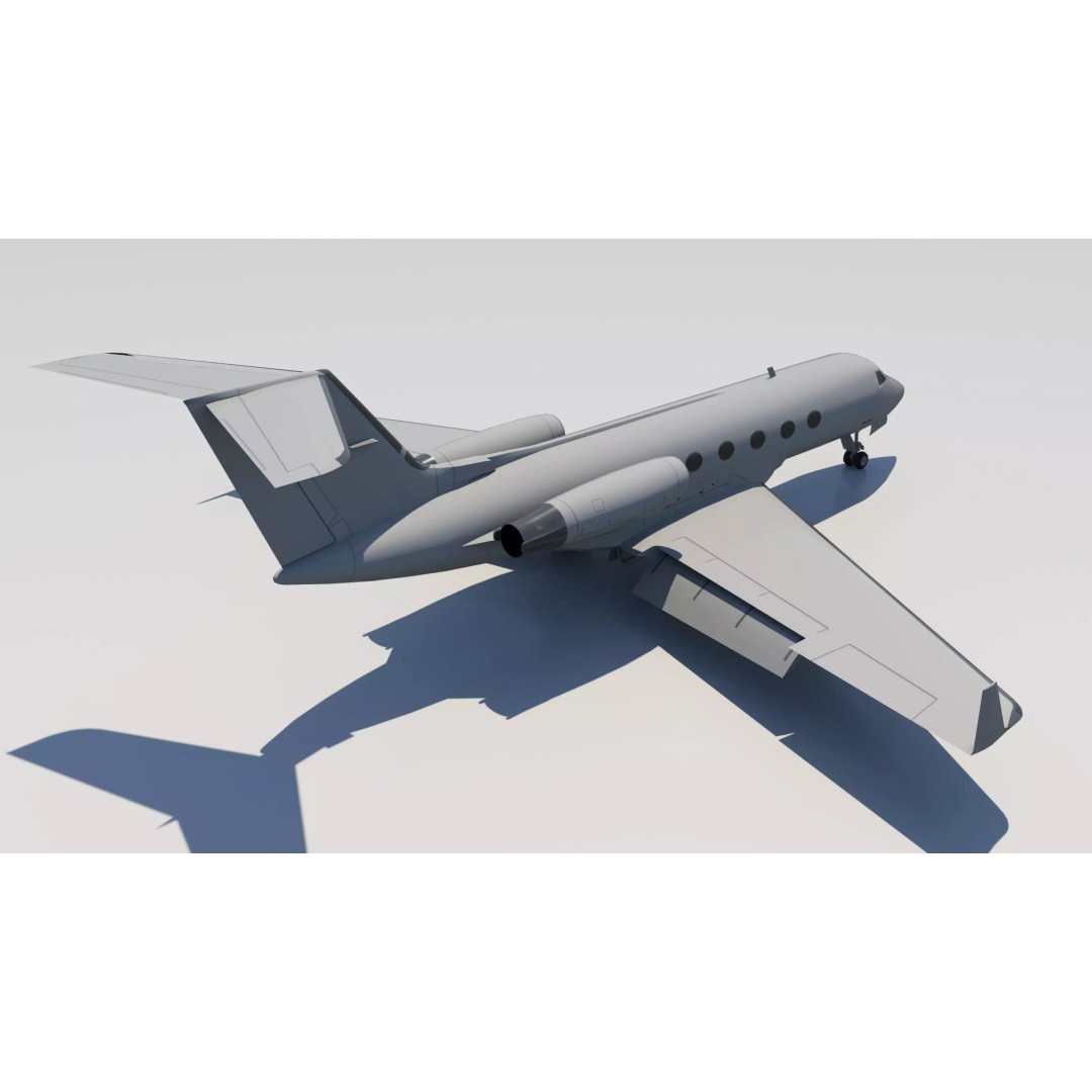 G-III Vintage Jet 3D Model – Low Poly Aircraft Asset, FBX - View 5