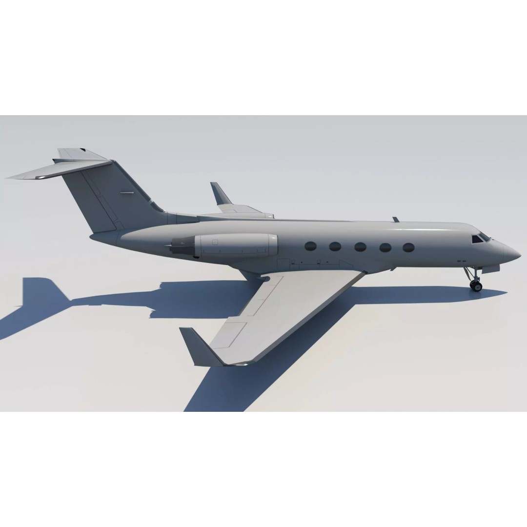 G-III Vintage Jet 3D Model – Low Poly Aircraft Asset, FBX - View 6