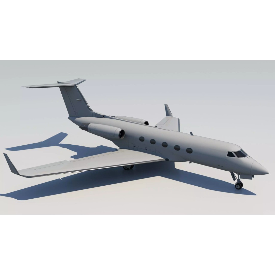 G-III Vintage Jet 3D Model – Low Poly Aircraft Asset, FBX - View 7