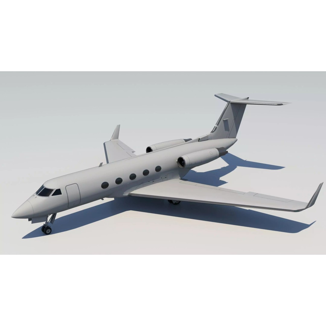 G-III Vintage Jet 3D Model – Low Poly Aircraft Asset, FBX - View 9