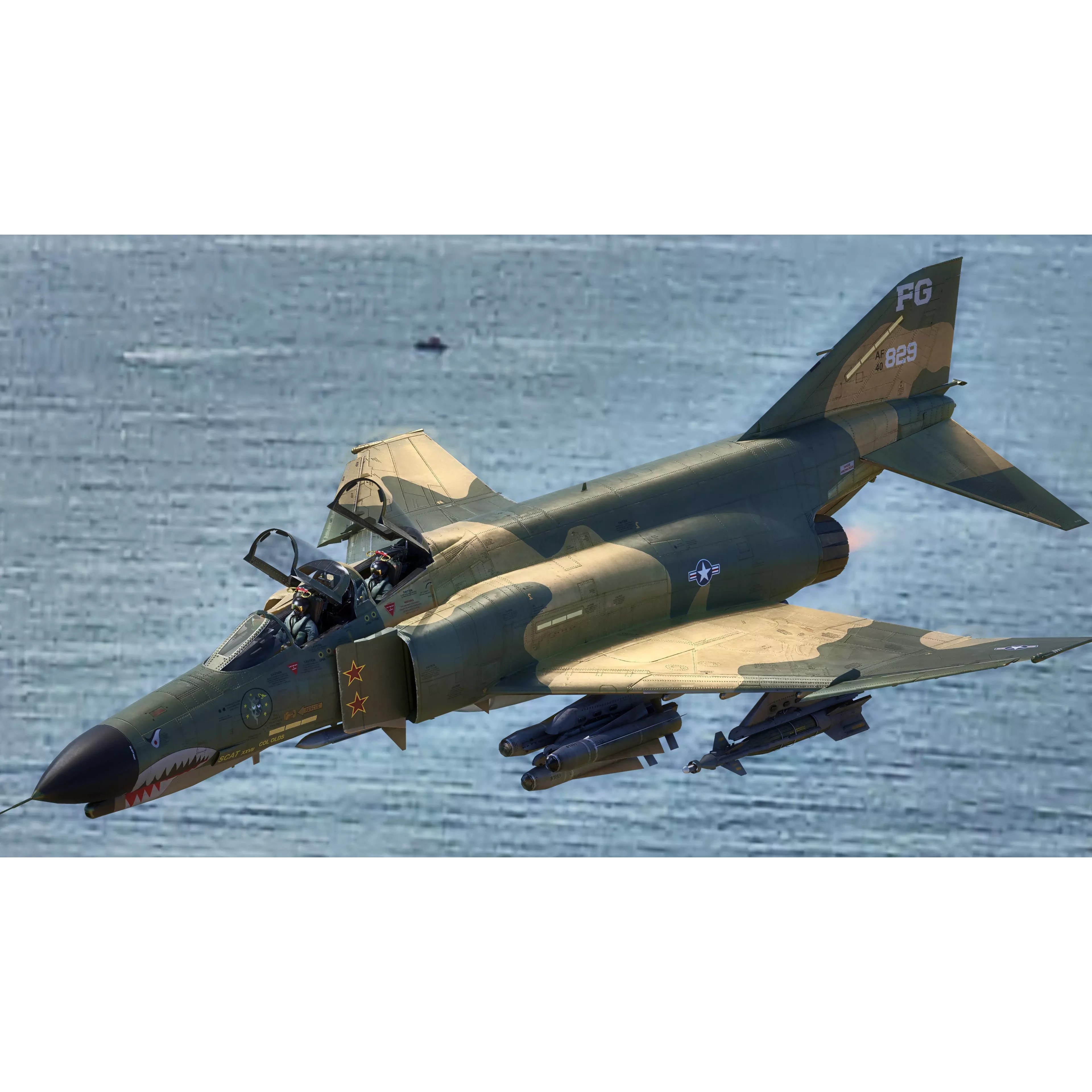 F4 Phantom 2 - Rigged Low-Poly Game-Ready 3D Model - View 13