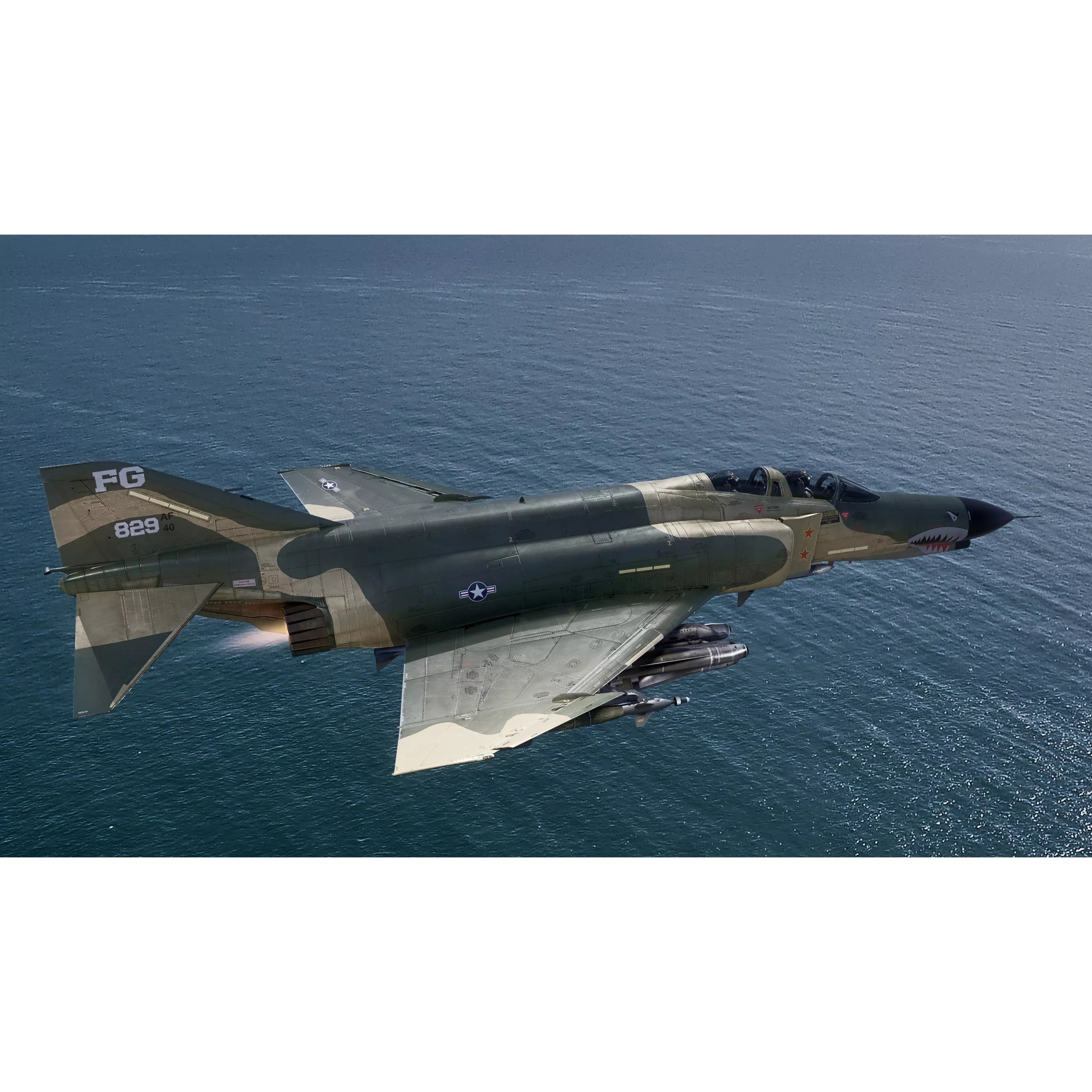 F4 Phantom 2 - Rigged Low-Poly Game-Ready 3D Model - View 20