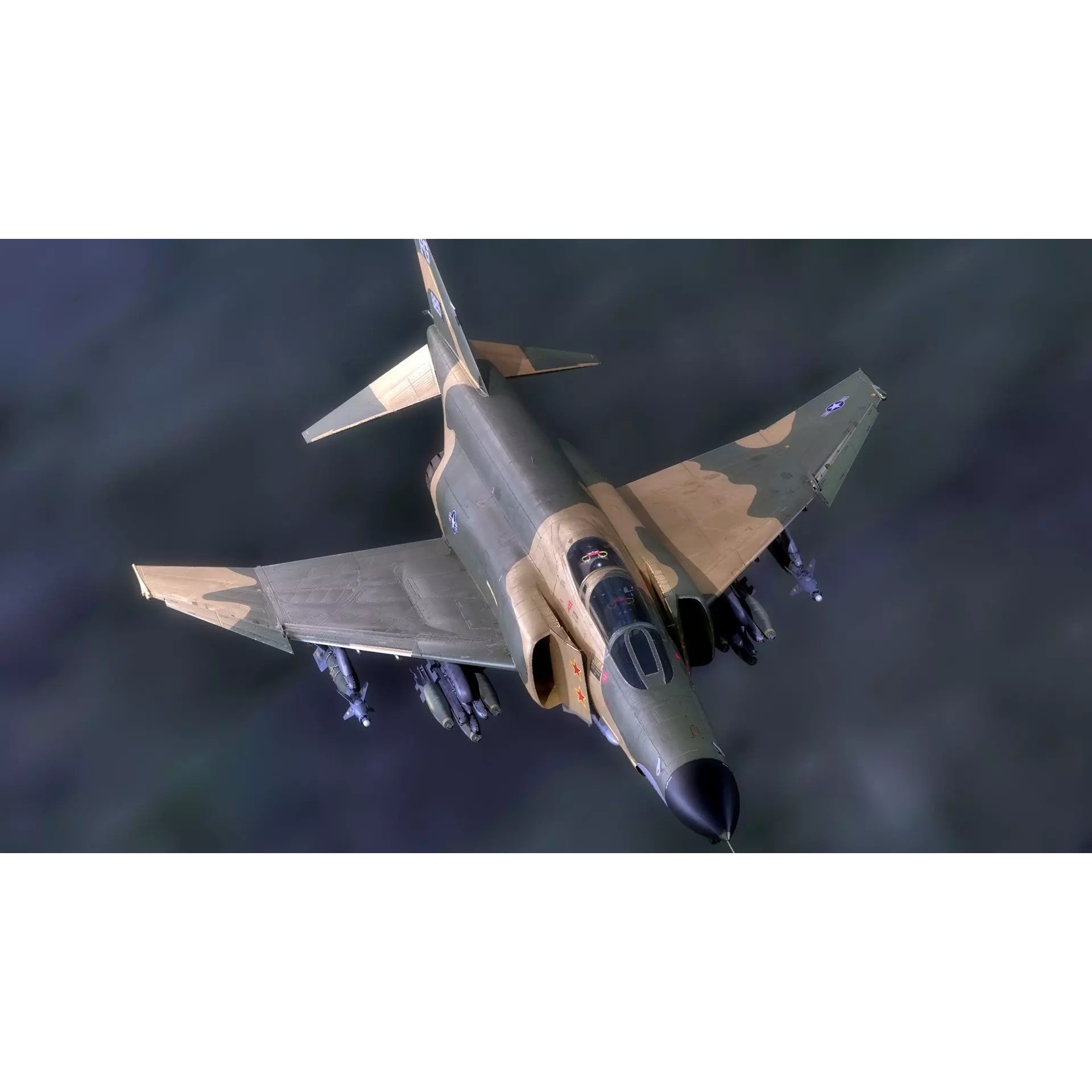 F4 Phantom 2 - Rigged Low-Poly Game-Ready 3D Model - View 23