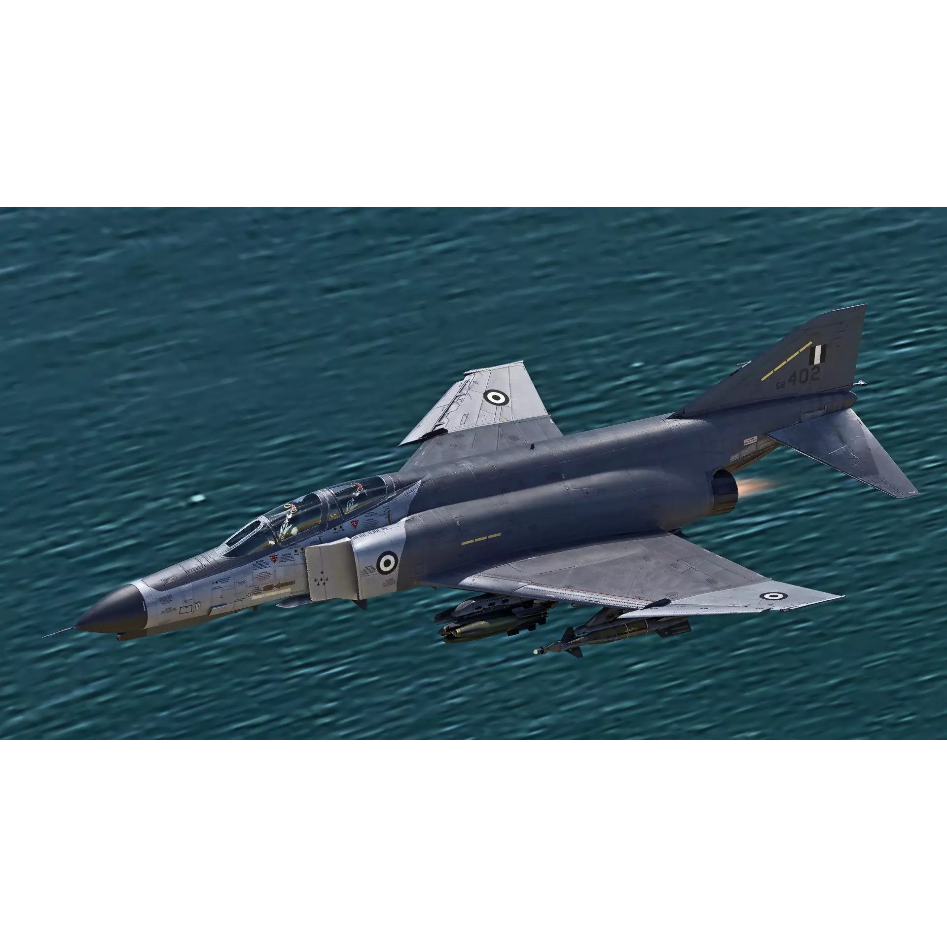 F4 Phantom 2 - Rigged Low-Poly Game-Ready 3D Model - View 26
