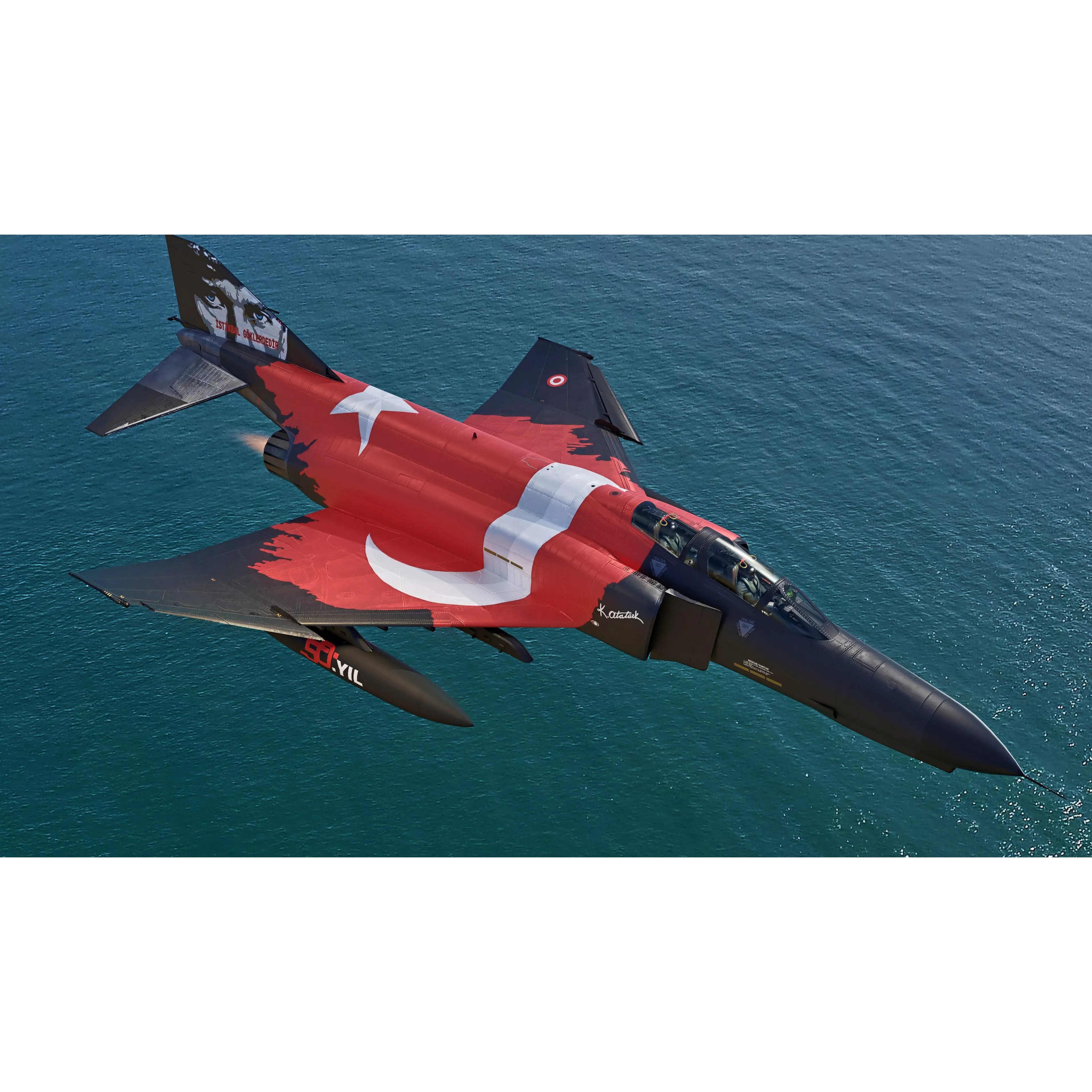 F4 Phantom 2 - Rigged Low-Poly Game-Ready 3D Model - View 29