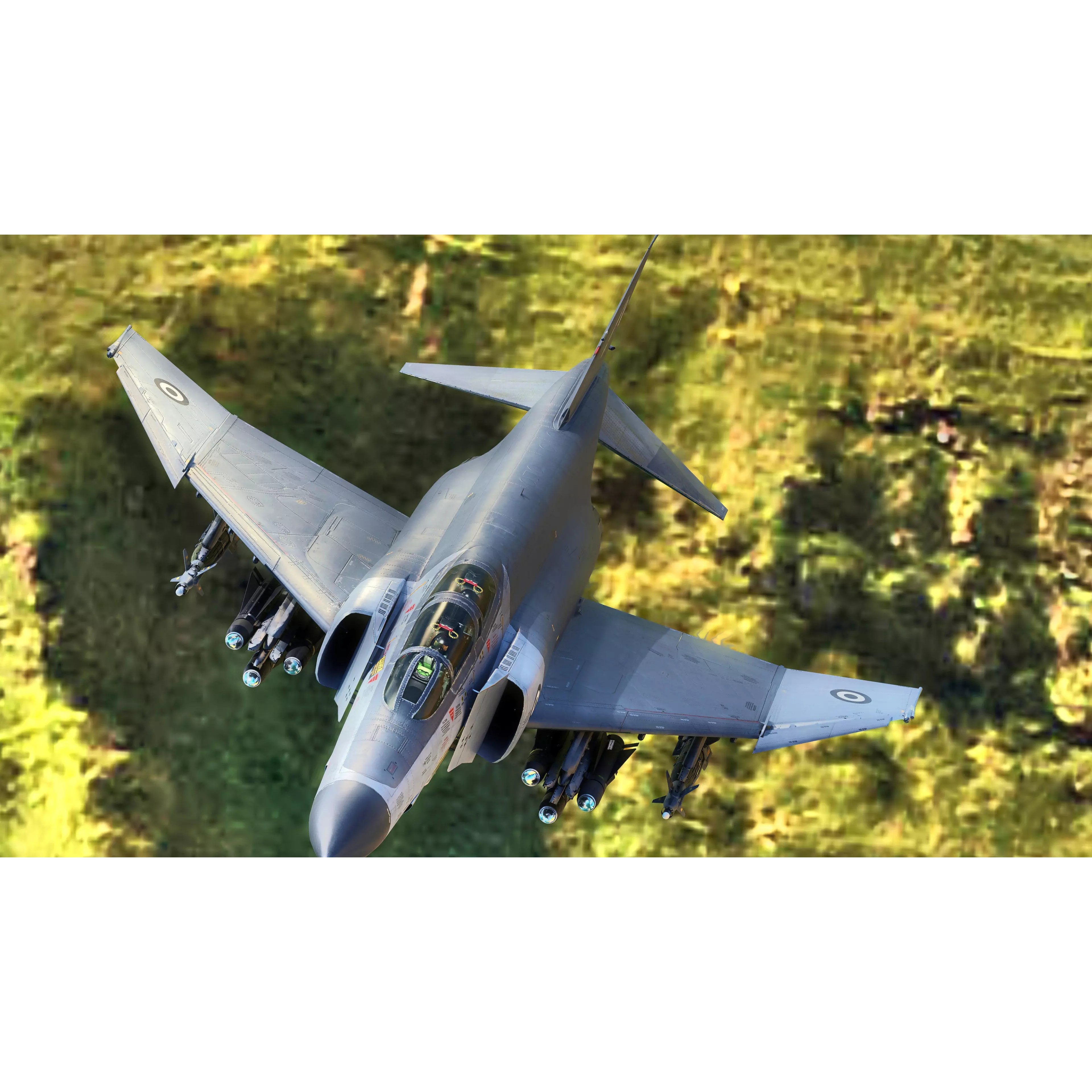 F4 Phantom 2 - Rigged Low-Poly Game-Ready 3D Model - View 3