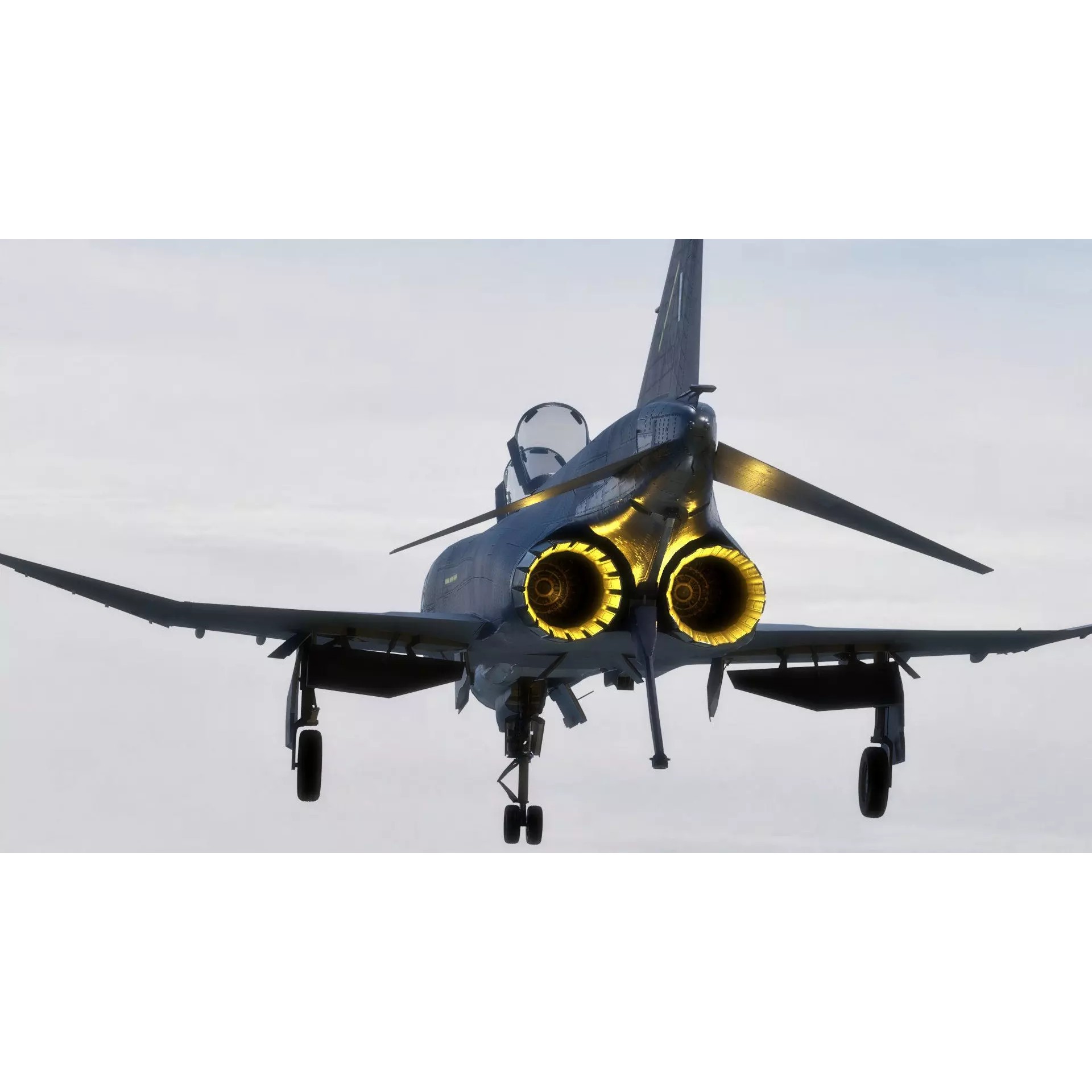 F4 Phantom 2 - Rigged Low-Poly Game-Ready 3D Model - View 34