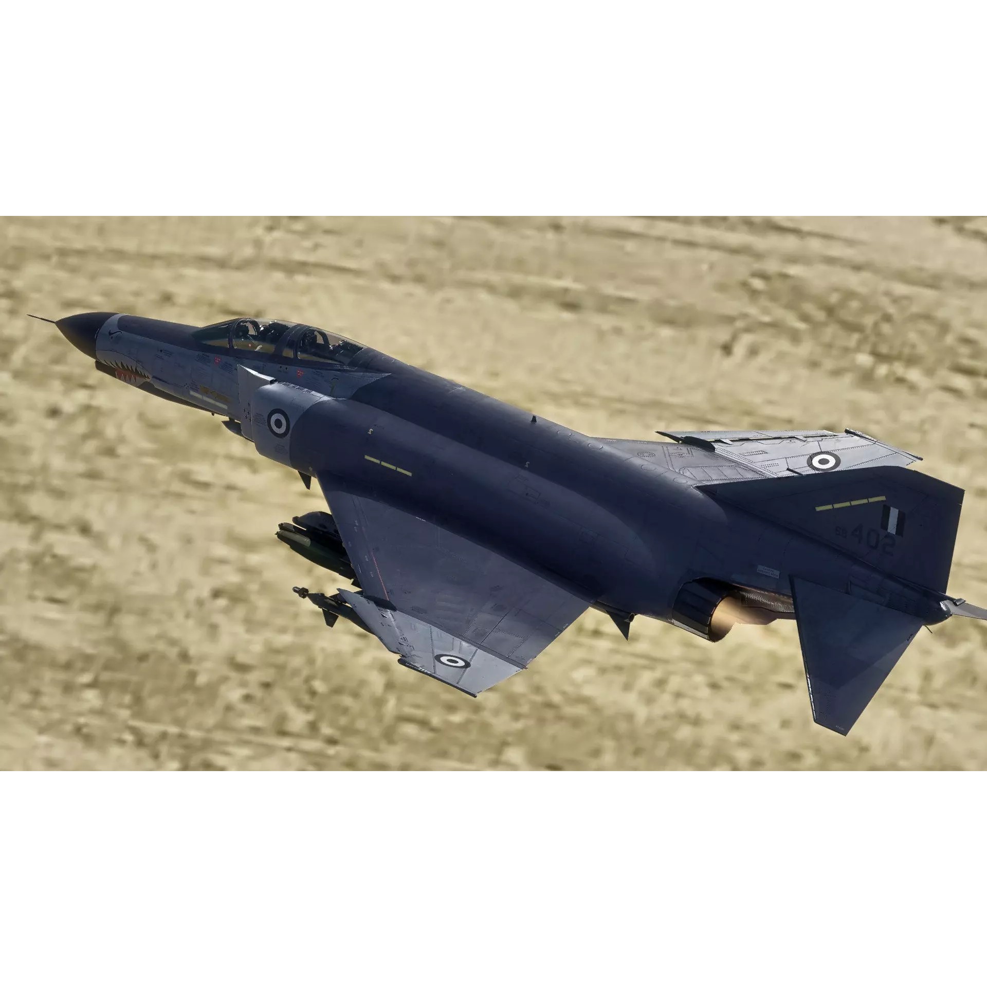 F4 Phantom 2 - Rigged Low-Poly Game-Ready 3D Model - View 4