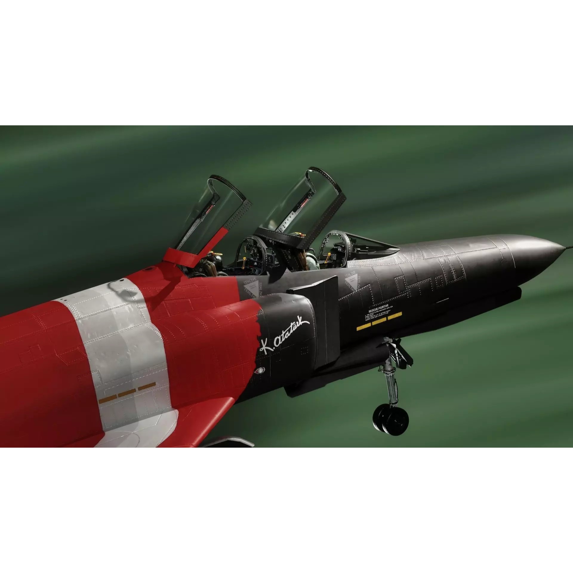 F4 Phantom 2 - Rigged Low-Poly Game-Ready 3D Model - View 44