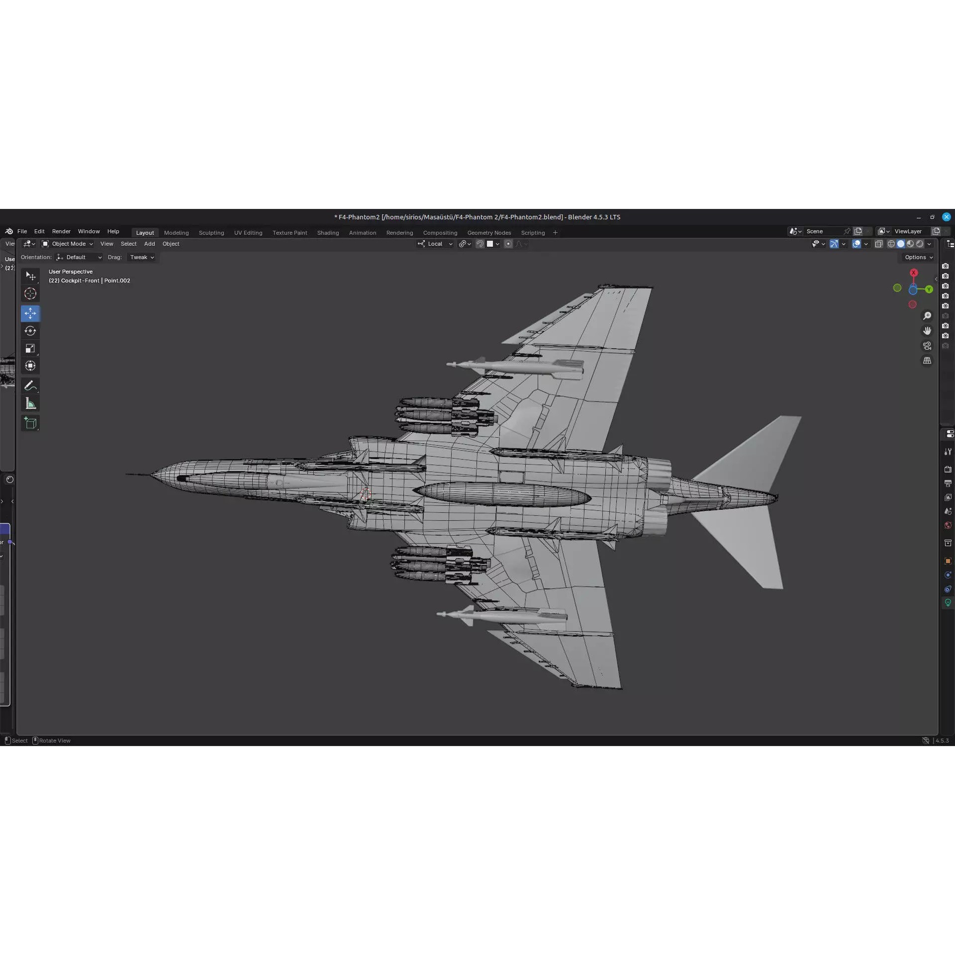 F4 Phantom 2 - Rigged Low-Poly Game-Ready 3D Model - View 58