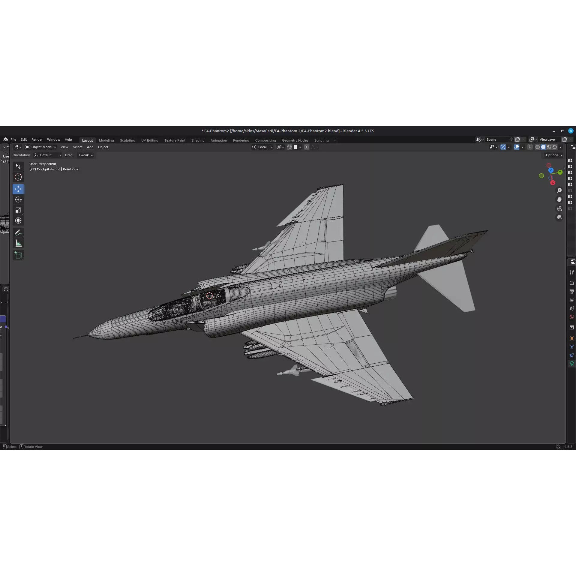 F4 Phantom 2 - Rigged Low-Poly Game-Ready 3D Model - View 59
