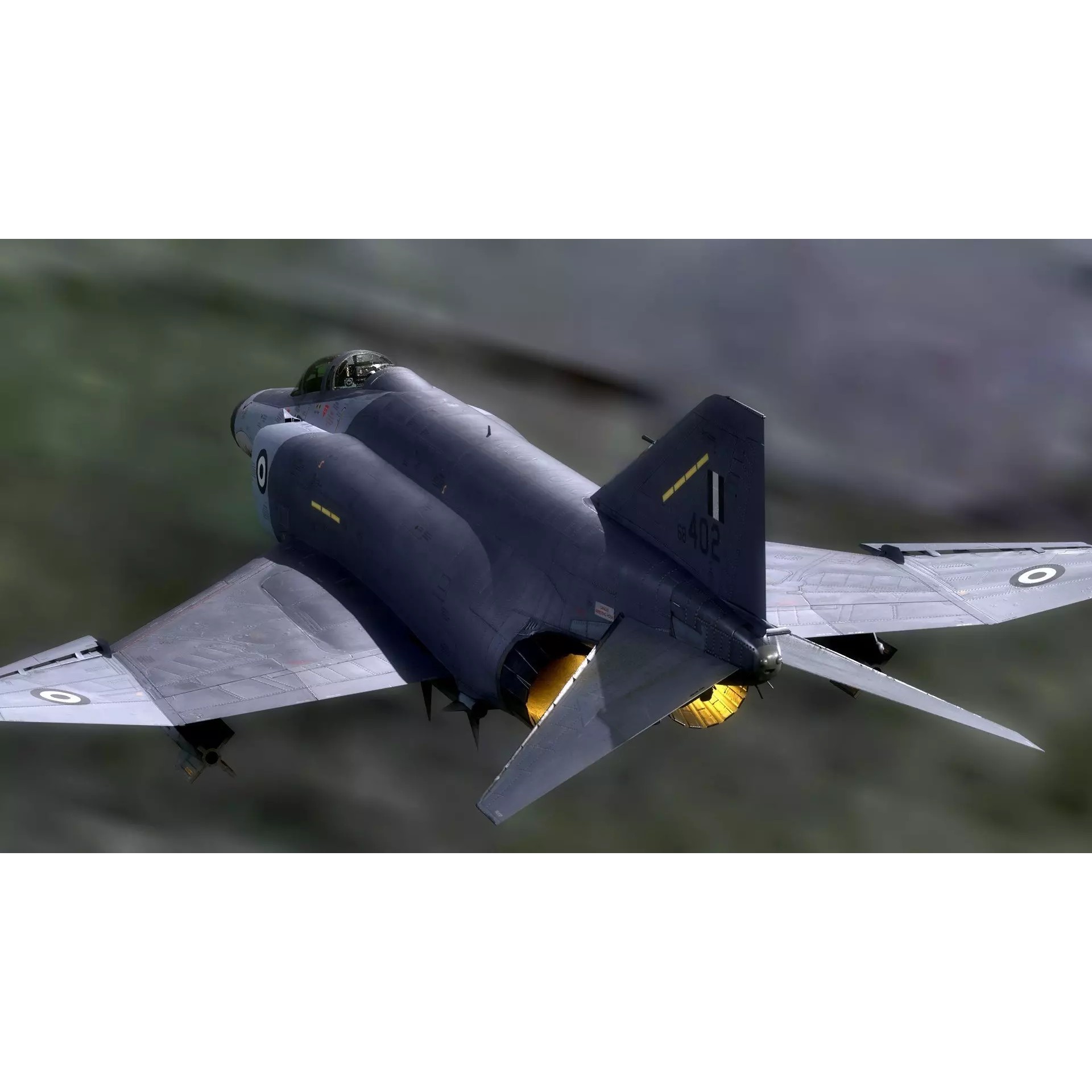 F4 Phantom 2 - Rigged Low-Poly Game-Ready 3D Model - View 6