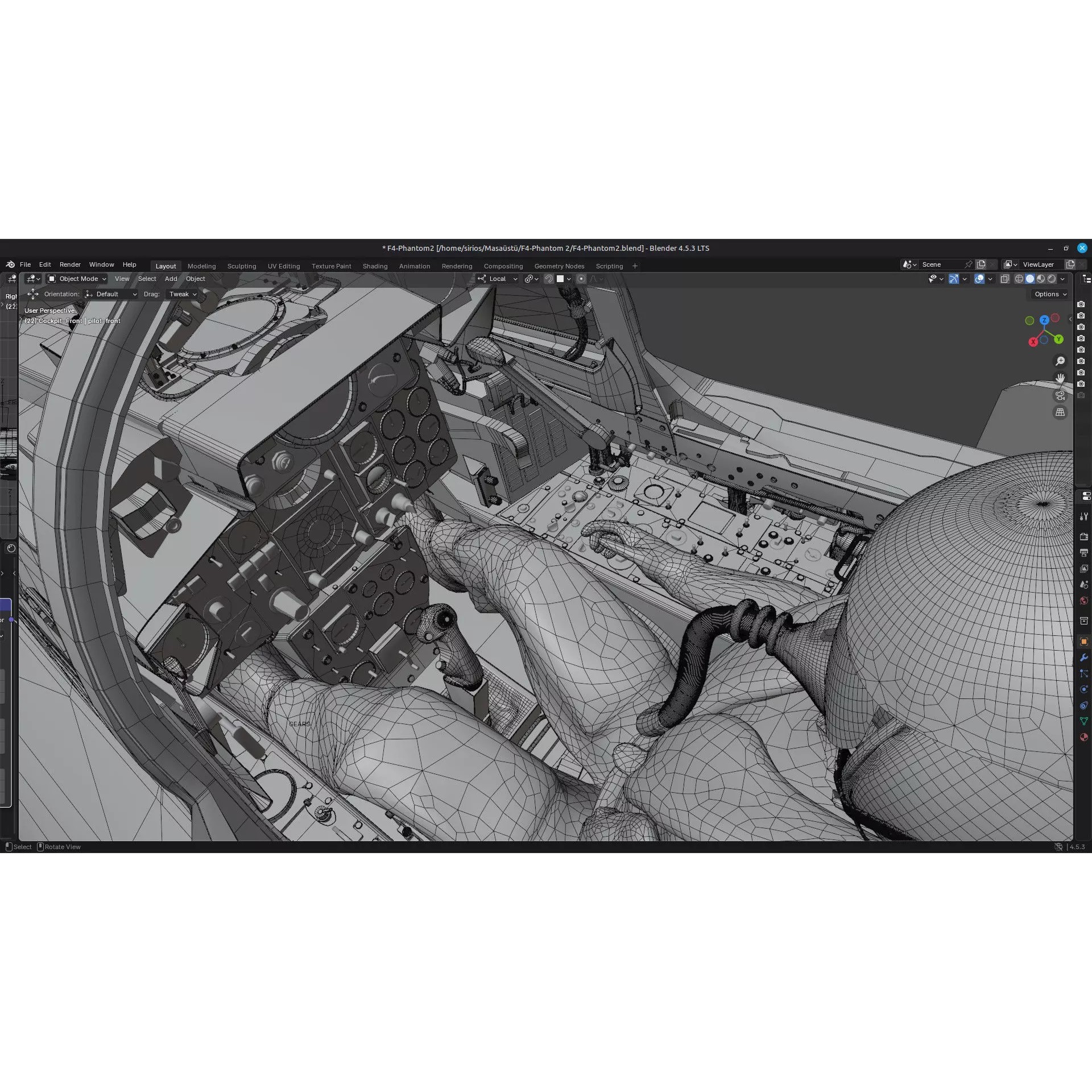 F4 Phantom 2 - Rigged Low-Poly Game-Ready 3D Model - View 60