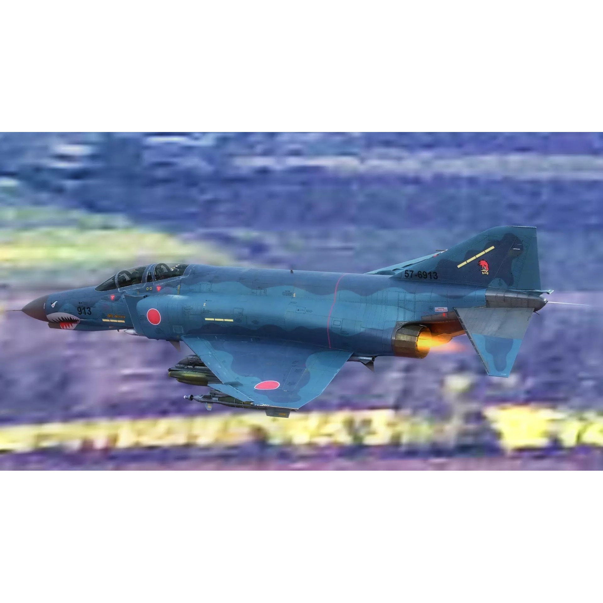 F4 Phantom 2 - Rigged Low-Poly Game-Ready 3D Model - View 9