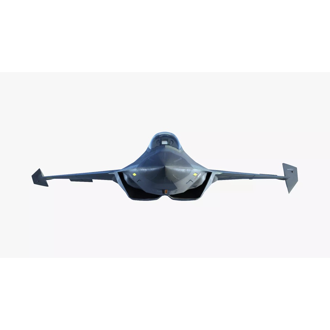 China SAC J50 3D Model – Low Poly Stealth Fighter Jet, FBX & OBJ - View 6