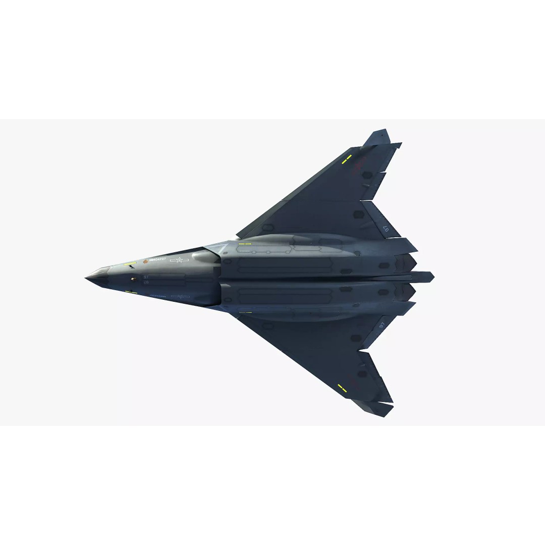 China SAC J50 3D Model – Low Poly Stealth Fighter Jet, FBX & OBJ - View 8