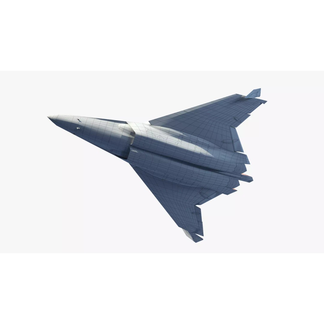 China SAC J50 3D Model – Low Poly Stealth Fighter Jet, FBX & OBJ - View 9
