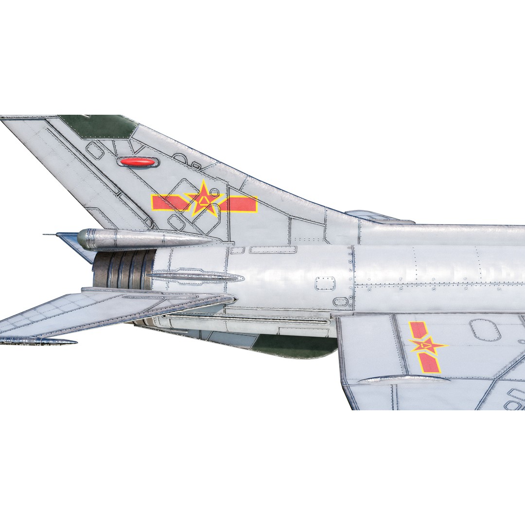 PBR PLAAF J7E J-7E Fighter Jet 3D Model – Low Poly Game Asset, FBX - View 10