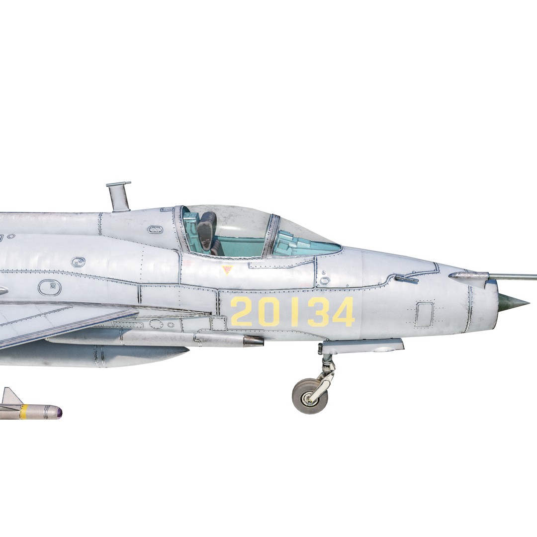 PBR PLAAF J7E J-7E Fighter Jet 3D Model – Low Poly Game Asset, FBX - View 11