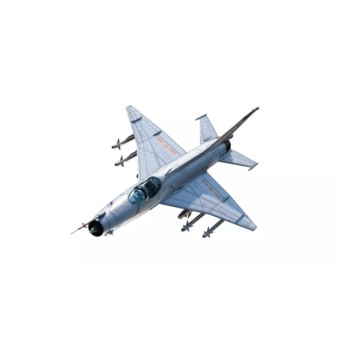 PBR PLAAF J7E J-7E Fighter Jet 3D Model – Low Poly Game Asset, FBX - View 2