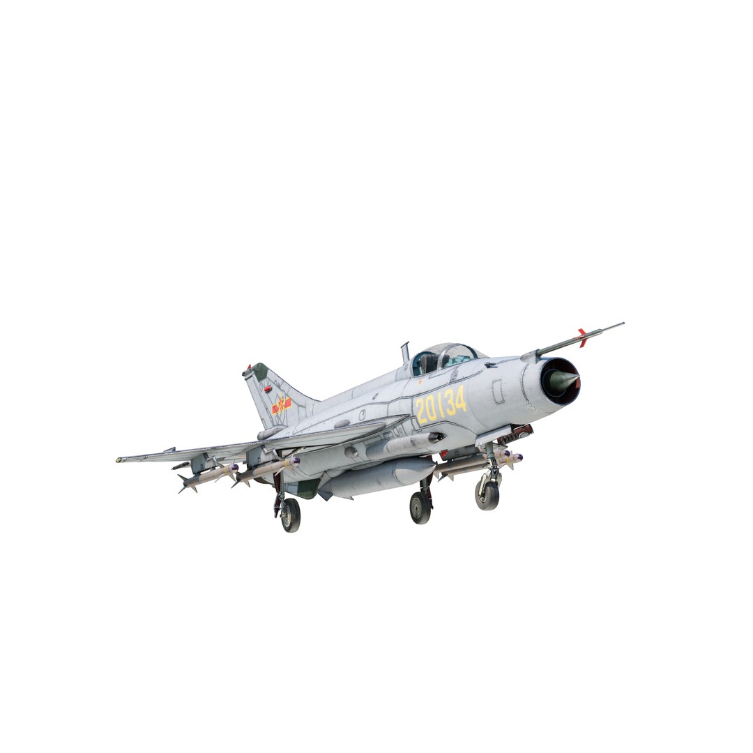 PBR PLAAF J7E J-7E Fighter Jet 3D Model – Low Poly Game Asset, FBX - View 3