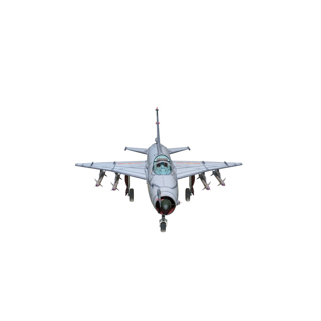 PBR PLAAF J7E J-7E Fighter Jet 3D Model – Low Poly Game Asset, FBX - View 7