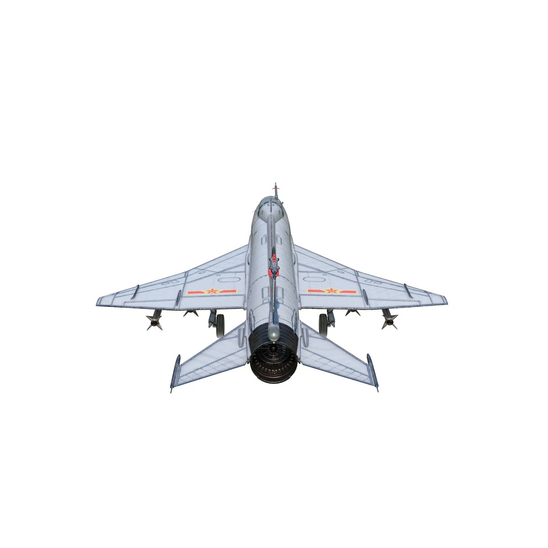 PBR PLAAF J7E J-7E Fighter Jet 3D Model – Low Poly Game Asset, FBX - View 8