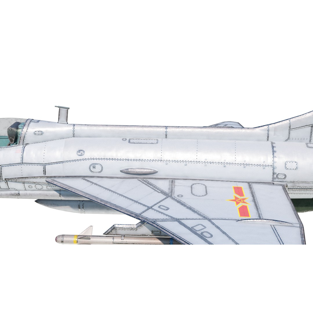 PBR PLAAF J7E J-7E Fighter Jet 3D Model – Low Poly Game Asset, FBX - View 9