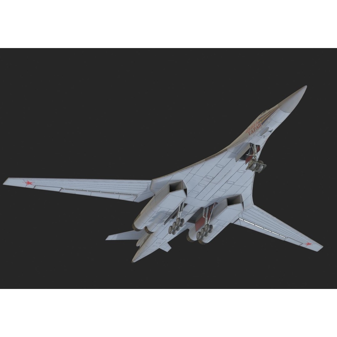Russian Air Force Tu-160M Blackjack 3D Model – Low Poly Military Aircraft, FBX - View 10