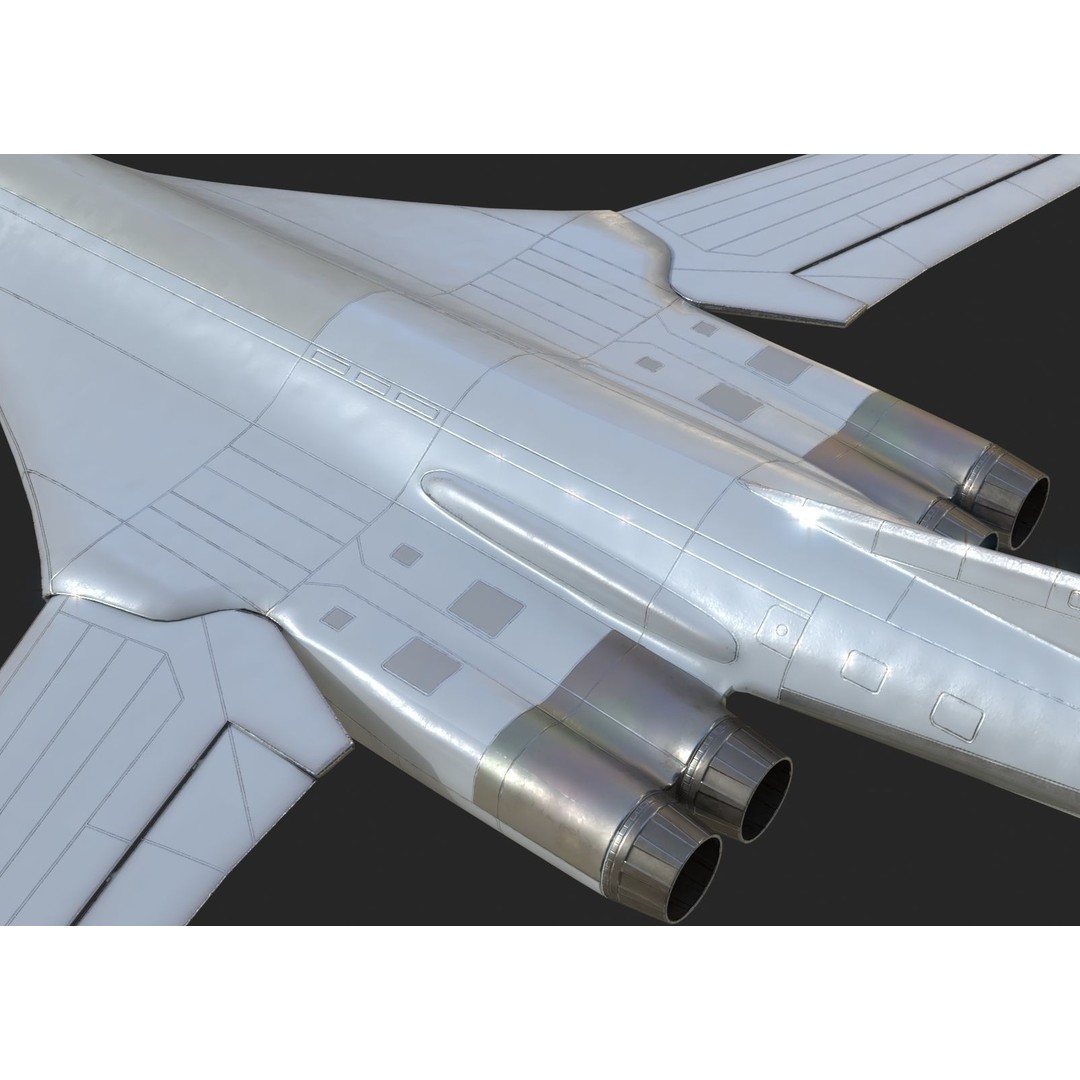 Russian Air Force Tu-160M Blackjack 3D Model – Low Poly Military Aircraft, FBX - View 14