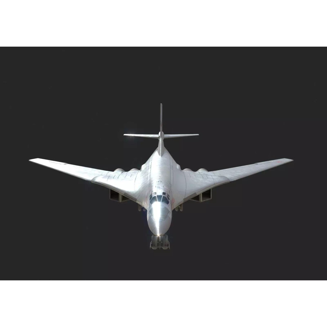 Russian Air Force Tu-160M Blackjack 3D Model – Low Poly Military Aircraft, FBX - View 2
