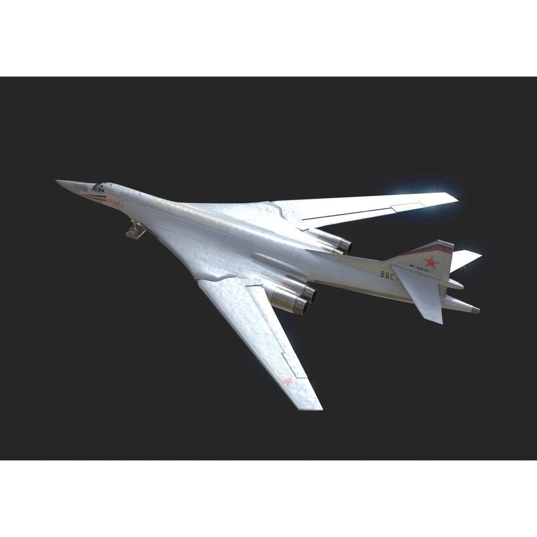 Russian Air Force Tu-160M Blackjack 3D Model – Low Poly Military Aircraft, FBX - View 5