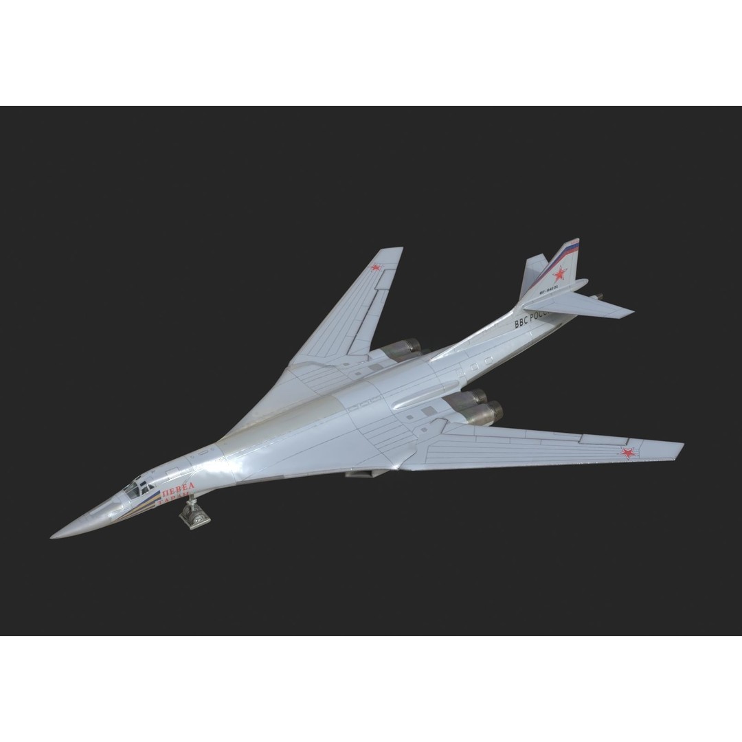 Russian Air Force Tu-160M Blackjack 3D Model – Low Poly Military Aircraft, FBX - View 6