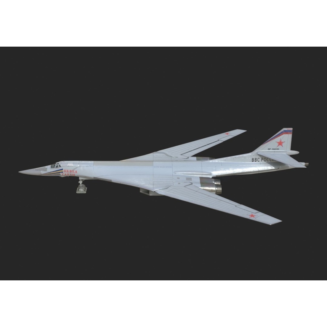 Russian Air Force Tu-160M Blackjack 3D Model – Low Poly Military Aircraft, FBX - View 7