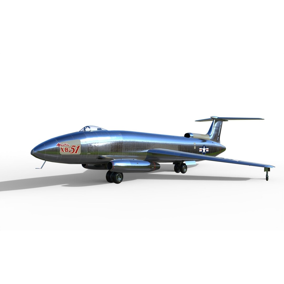 Martin XB-51 Bomber 3D Model – PBR Aircraft Asset, FBX Format - View 8