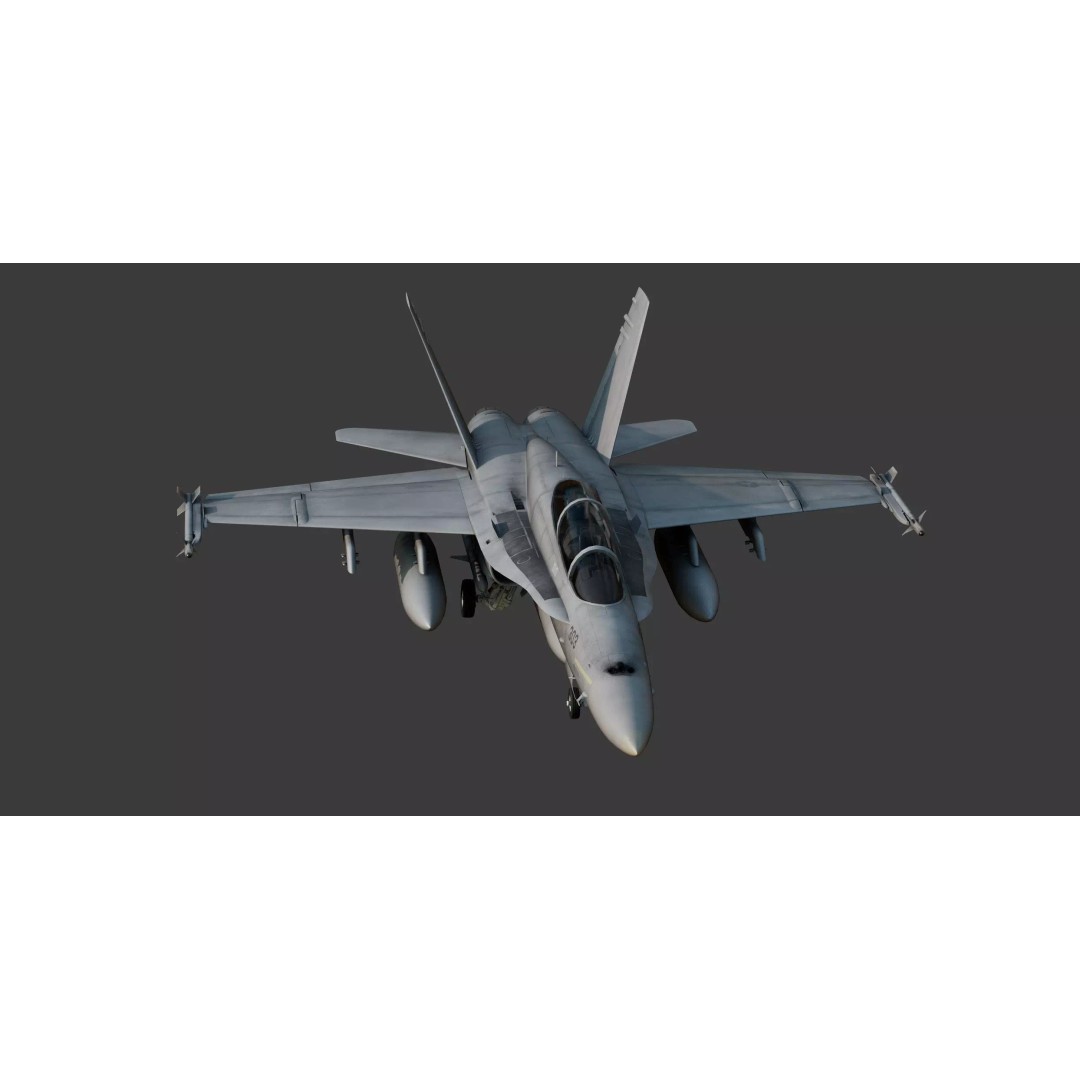 McDonnell Douglas F/A-18D Hornet 3D Model – Detailed Game-Ready Aircraft, FBX