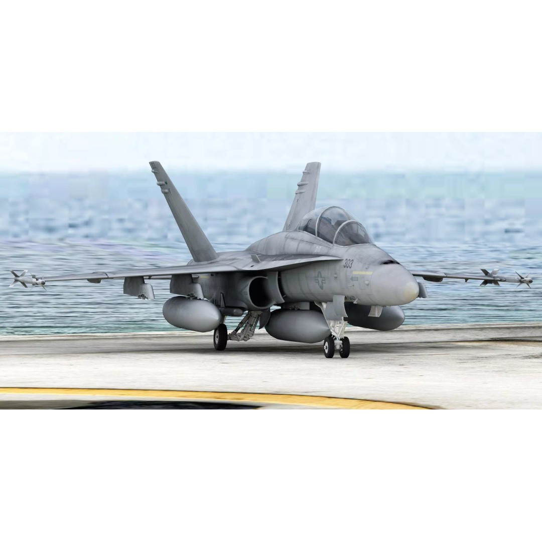 McDonnell Douglas F/A-18D Hornet 3D Model – Detailed Game-Ready Aircraft, FBX - View 2