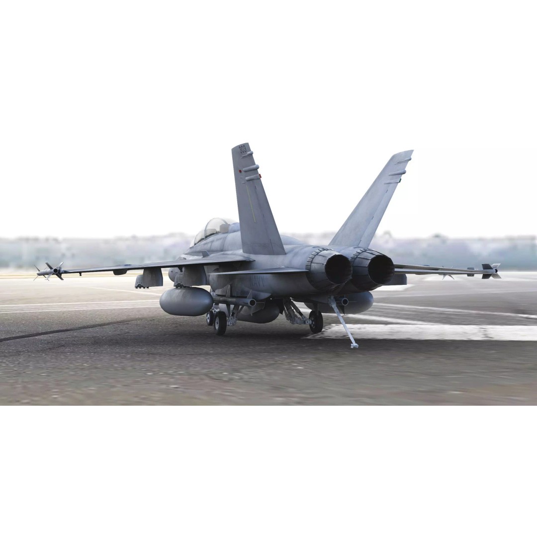 McDonnell Douglas F/A-18D Hornet 3D Model – Detailed Game-Ready Aircraft, FBX - View 4