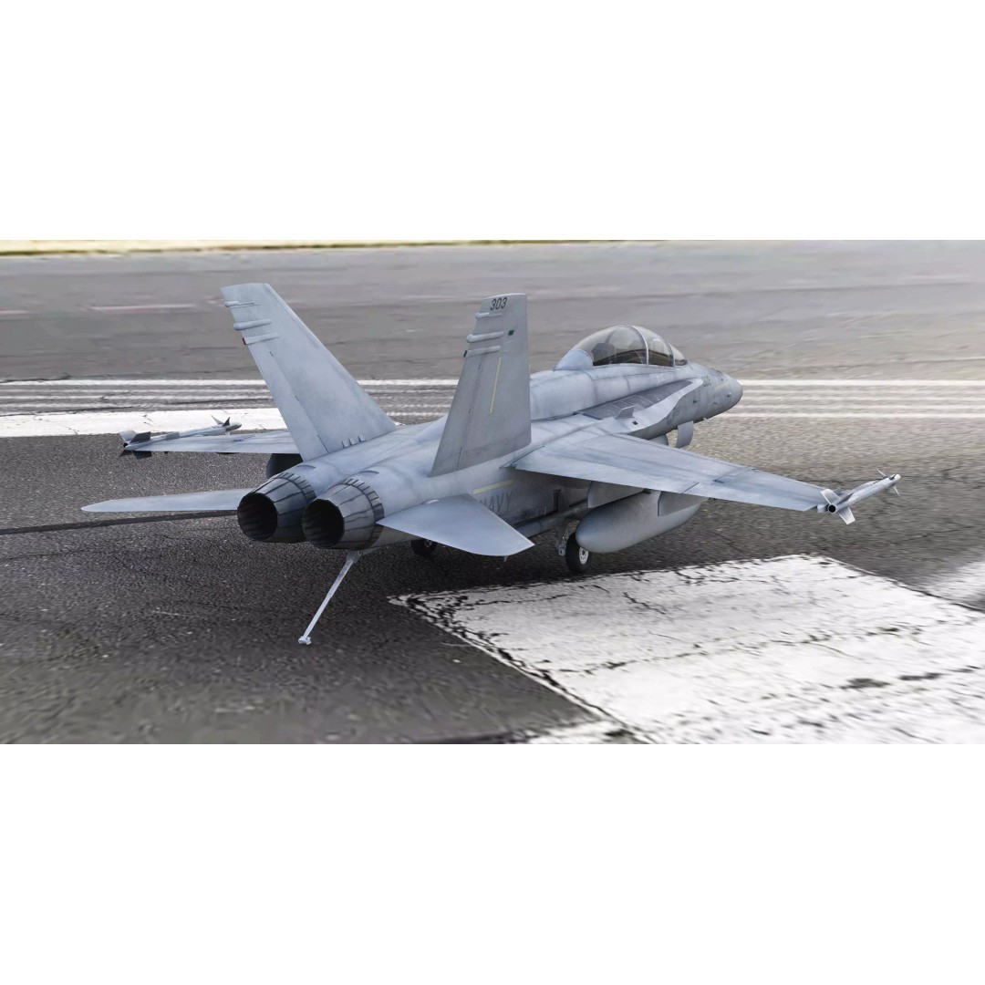 McDonnell Douglas F/A-18D Hornet 3D Model – Detailed Game-Ready Aircraft, FBX - View 5