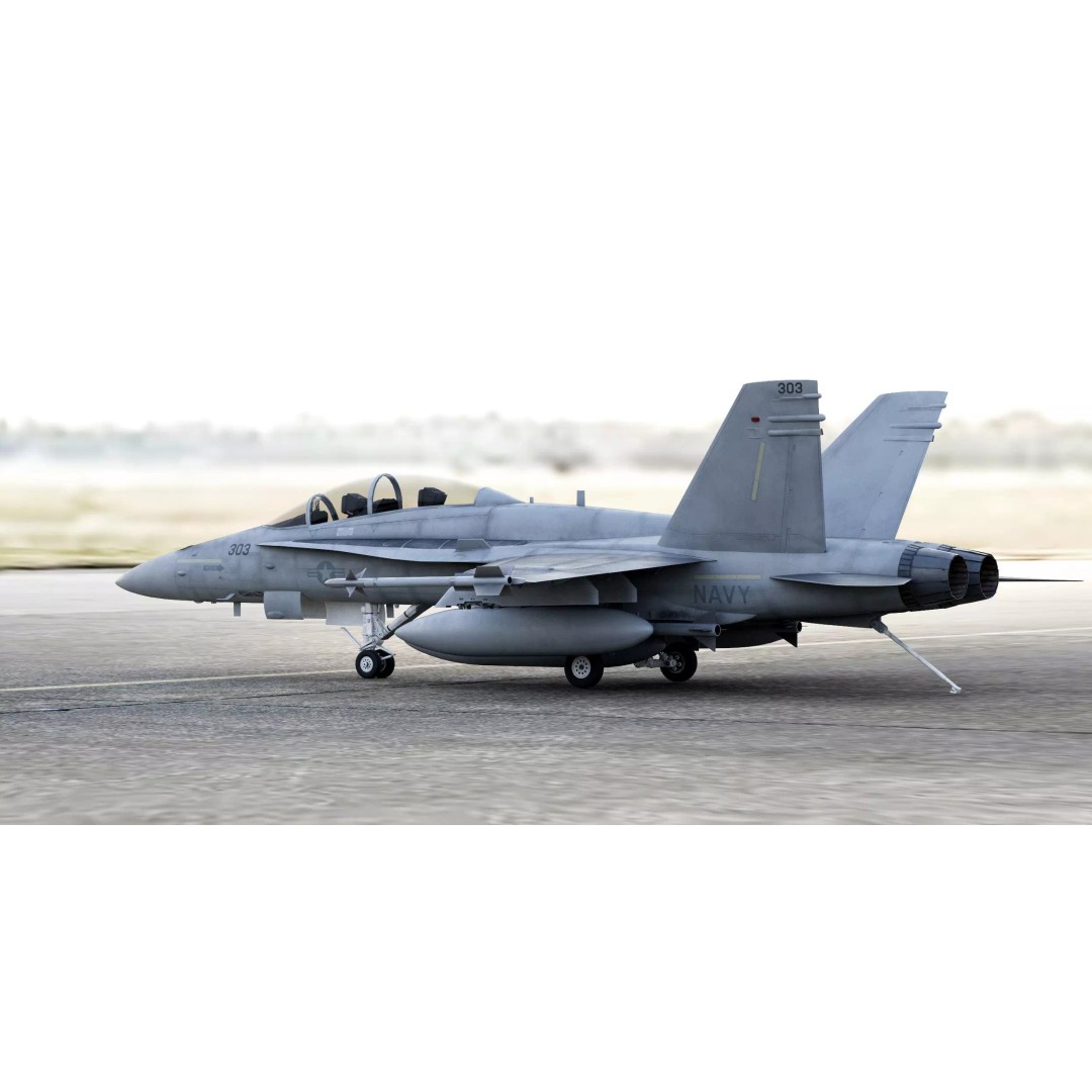 McDonnell Douglas F/A-18D Hornet 3D Model – Detailed Game-Ready Aircraft, FBX - View 7