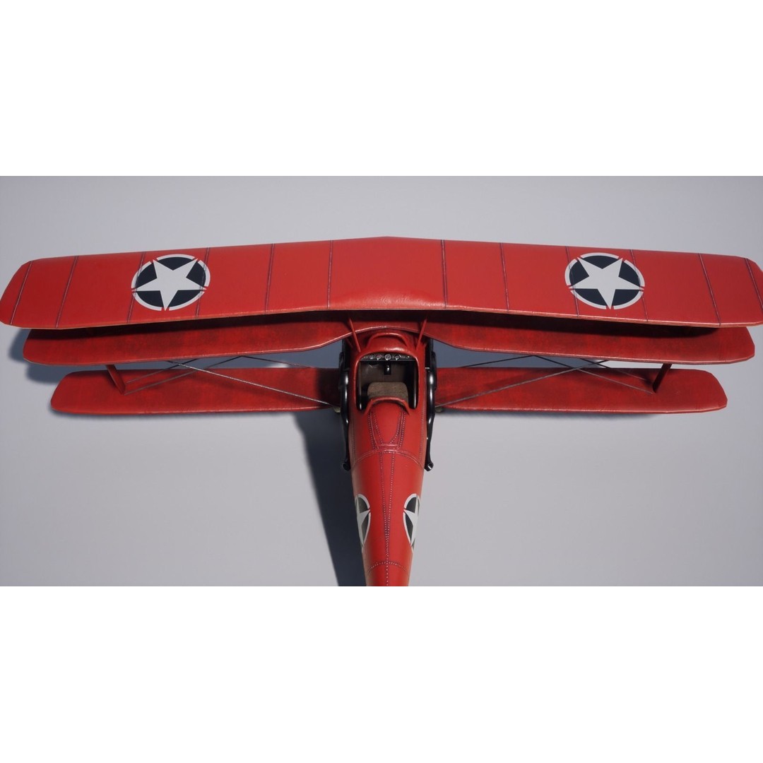 Military Triplane 3D Model – Low Poly Game Asset with PBR Textures - View 12