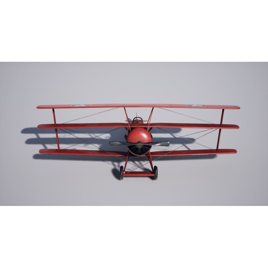 Military Triplane 3D Model – Low Poly Game Asset with PBR Textures - View 13