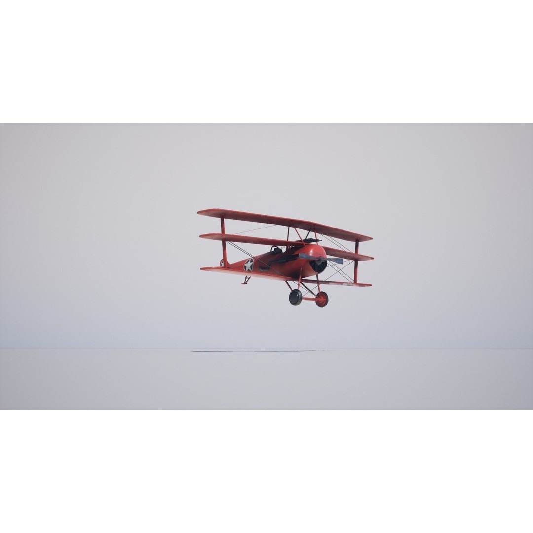 Military Triplane 3D Model – Low Poly Game Asset with PBR Textures - View 7