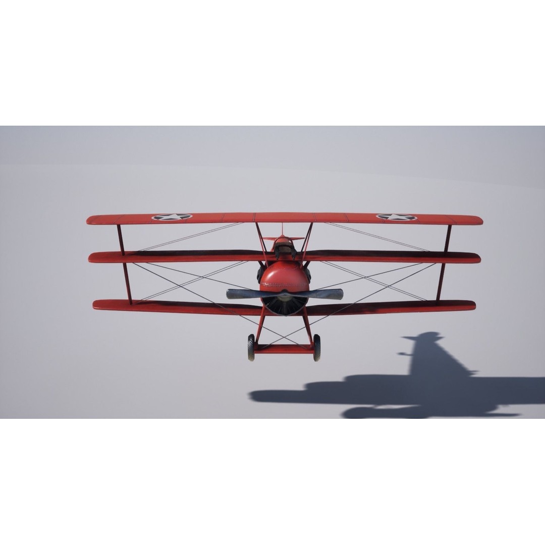 Military Triplane 3D Model – Low Poly Game Asset with PBR Textures - View 8