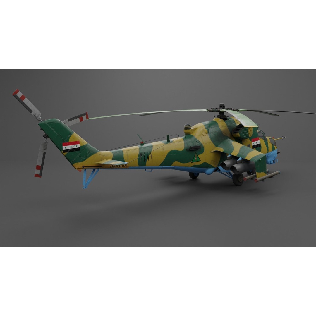MIL MI 24 V Hind Attack Helicopter 3D Model – Low Poly Game Asset, FBX - View 15